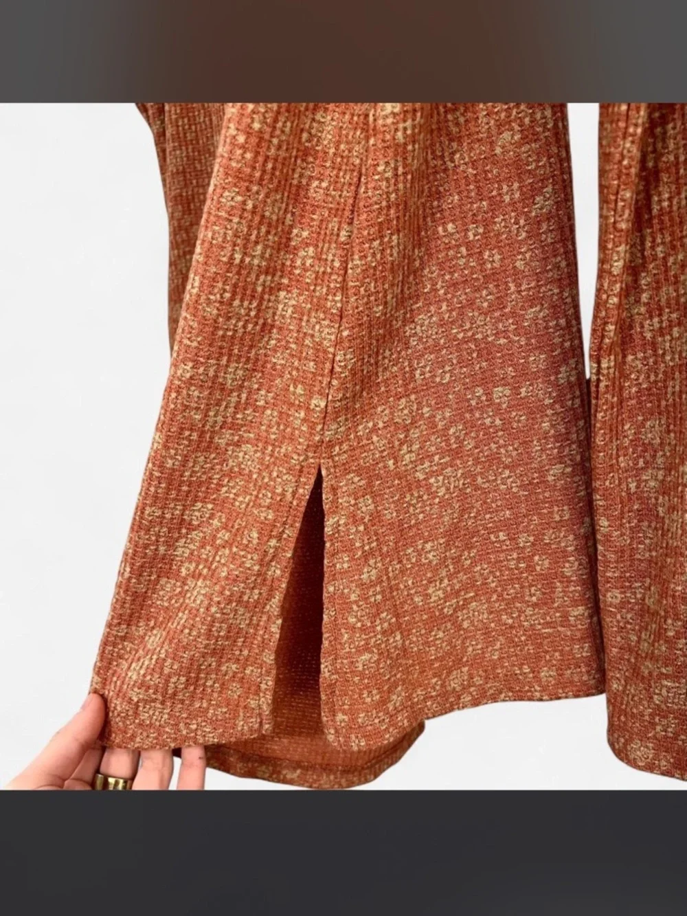 Lucky Brand Boho Babydoll Waffle Texture Henley Top - Picture 10 of 13